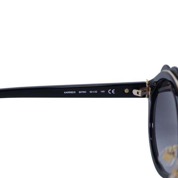 Kate Spade KARRIE Round Oversized Flower Sunglasses - Black / Gray Gradient-NWT - Picture 4 of 10